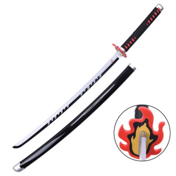 Katana Tanjiro Demon Slayer lame bambou déco 96 cm