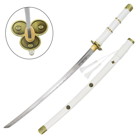 Katana Ornemental Enma Zoro One Piece - Décoratif Blanc