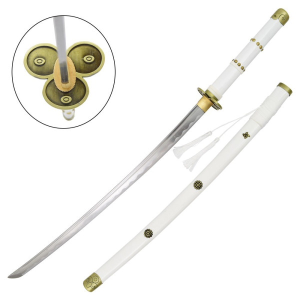 Katana Ornemental Enma Zoro One Piece - Décoratif Blanc