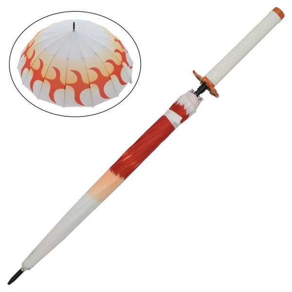 Parapluie Katana Rengoku - Demon Slayer, manche bois