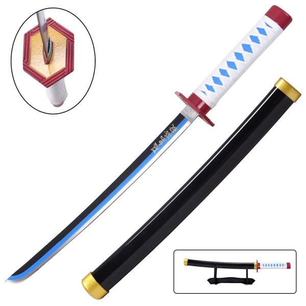 Mini katana Giyu Tomioka Demon Slayer – déco bambou 43 cm