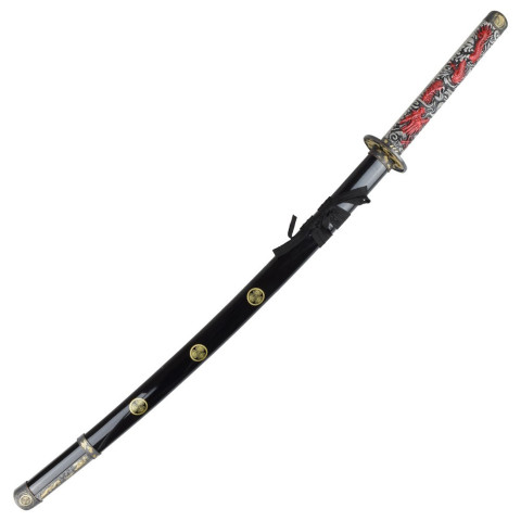 Katana ornemental lame rouge dragon - décoratif