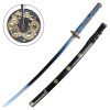 Katana ornemental lame bleue décor dragon décoratif