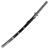 Katana ornemental noir tsuba dragon - lame décorative