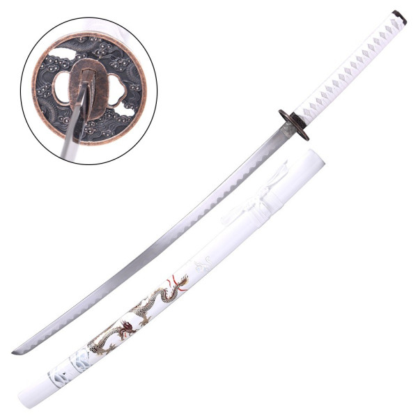 Katana ornemental acier 96 cm, monture bois et tsuba métal