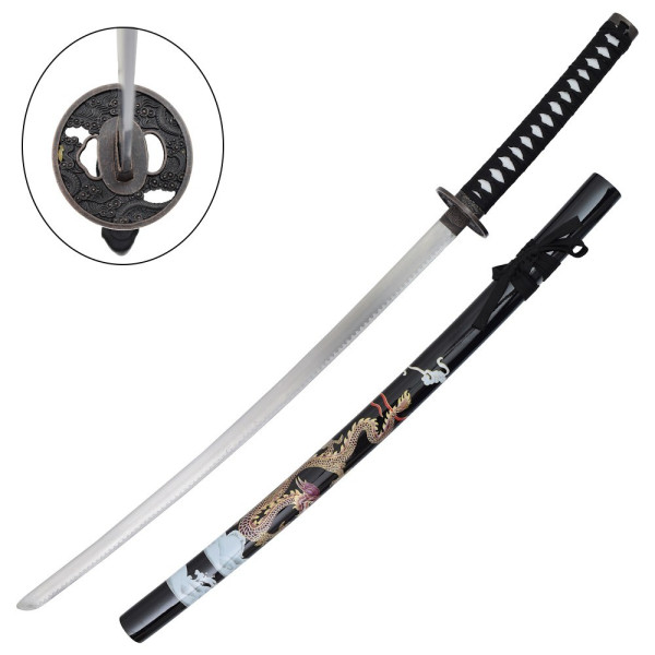 Katana ornemental acier carbone - lame décorative