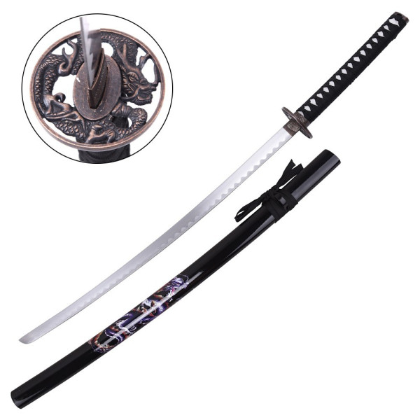 Katana Ornemental Lame Acier - Saya Motif Dragon