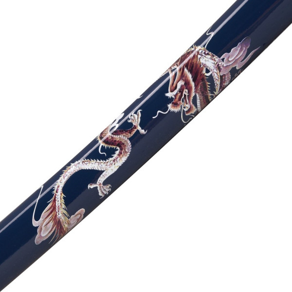 Katana ornemental lame acier - saya bleu motif dragon