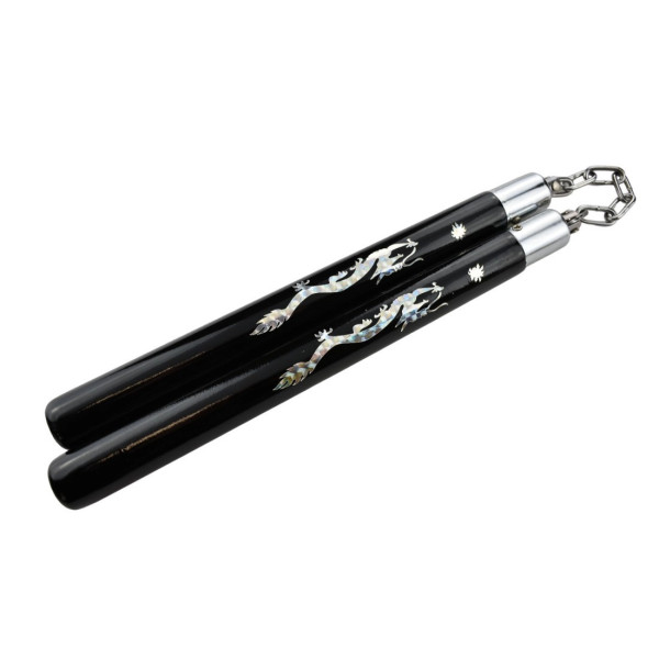 Nunchaku en Hêtre Noir : Précision et Style Dragon Unique