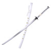 Katana ornemental blanc - lame acier décorative