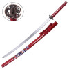 Katana ornemental rouge - lame acier décorative